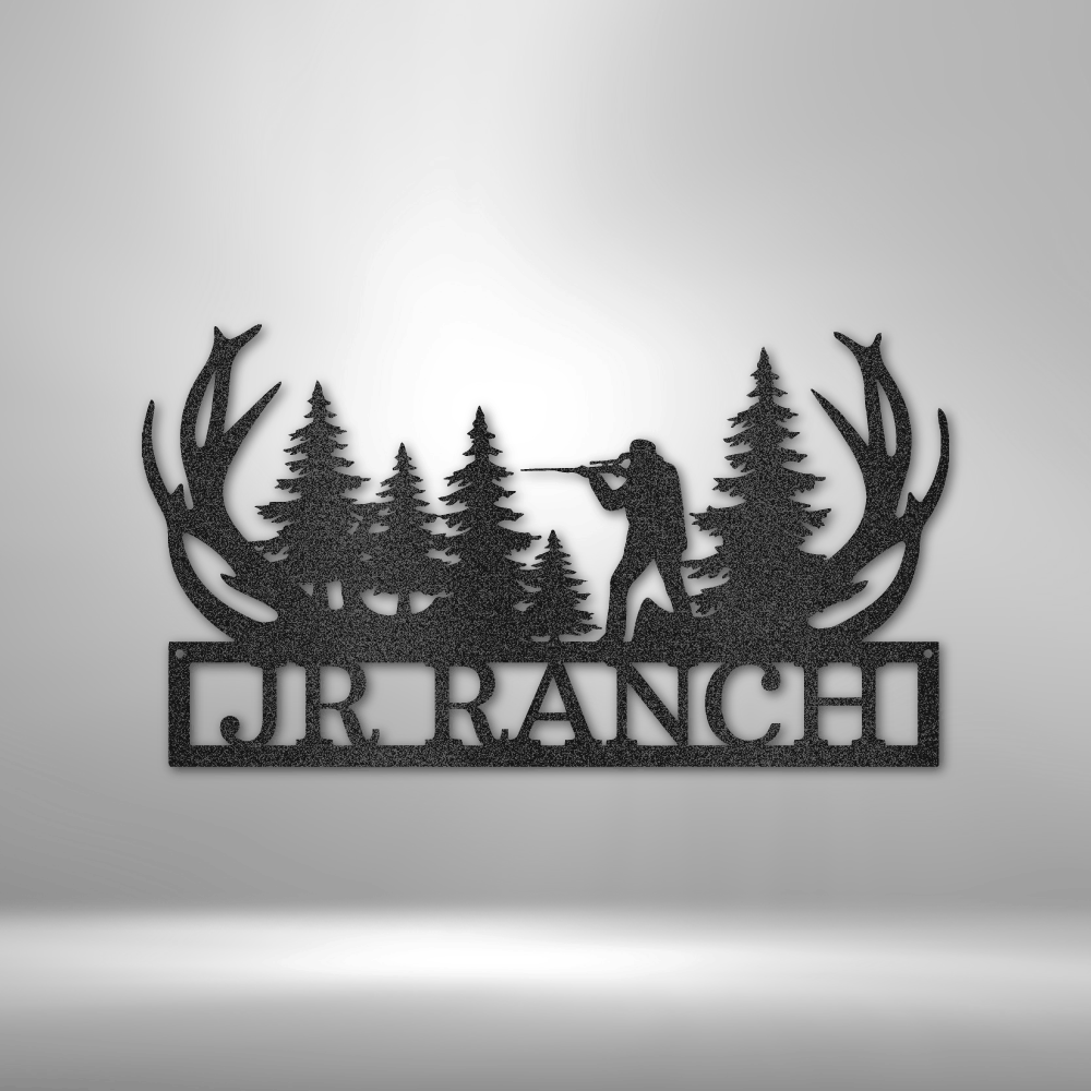 Custom Handmade Jr Ranch Sniper Monogram - Steel Sign, a personalized family metal wall art decor.