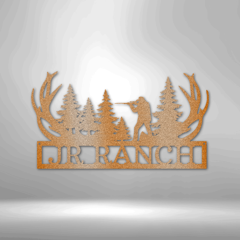 Custom Handmade Jr Ranch Sniper Monogram - Steel Sign, a personalized family metal wall art decor.