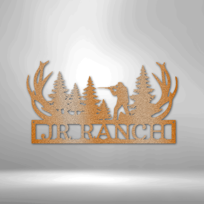 Custom Handmade Jr Ranch Sniper Monogram - Steel Sign, a personalized family metal wall art decor.