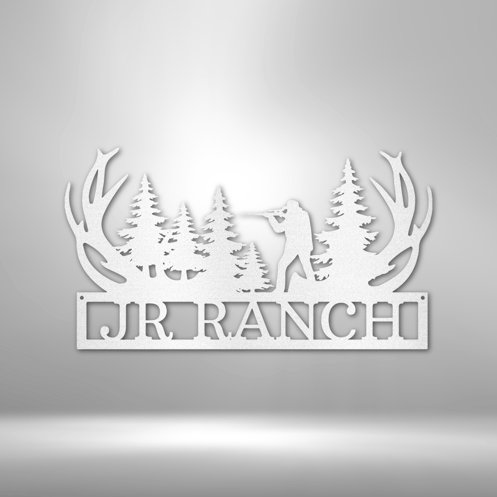 Custom Handmade Jr Ranch Sniper Monogram - Steel Sign, a personalized family metal wall art decor.