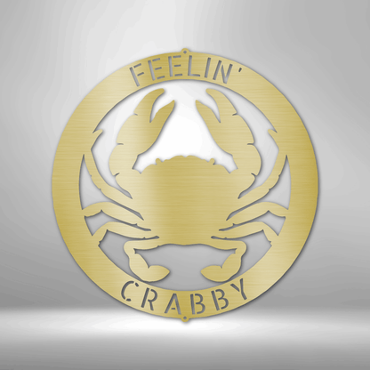 Personalized Crab Ring Monogram - Metal Wall Art Decor.