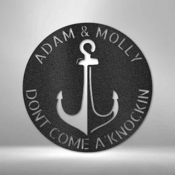 Adam & Molly don't come a knocking PERSONALIZED Metal Wall Art Decor - Steel Sign.