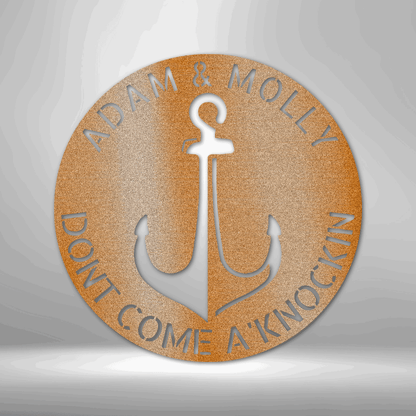 Adam & Molly don't come a knocking PERSONALIZED Metal Wall Art Decor - Steel Sign.