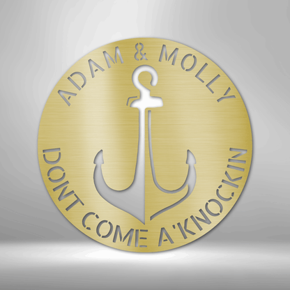 Adam & Molly don't come a knocking PERSONALIZED Metal Wall Art Decor - Steel Sign.