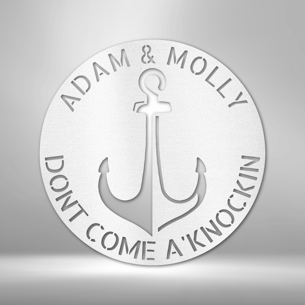 Adam & Molly don't come a knocking PERSONALIZED Metal Wall Art Decor - Steel Sign.