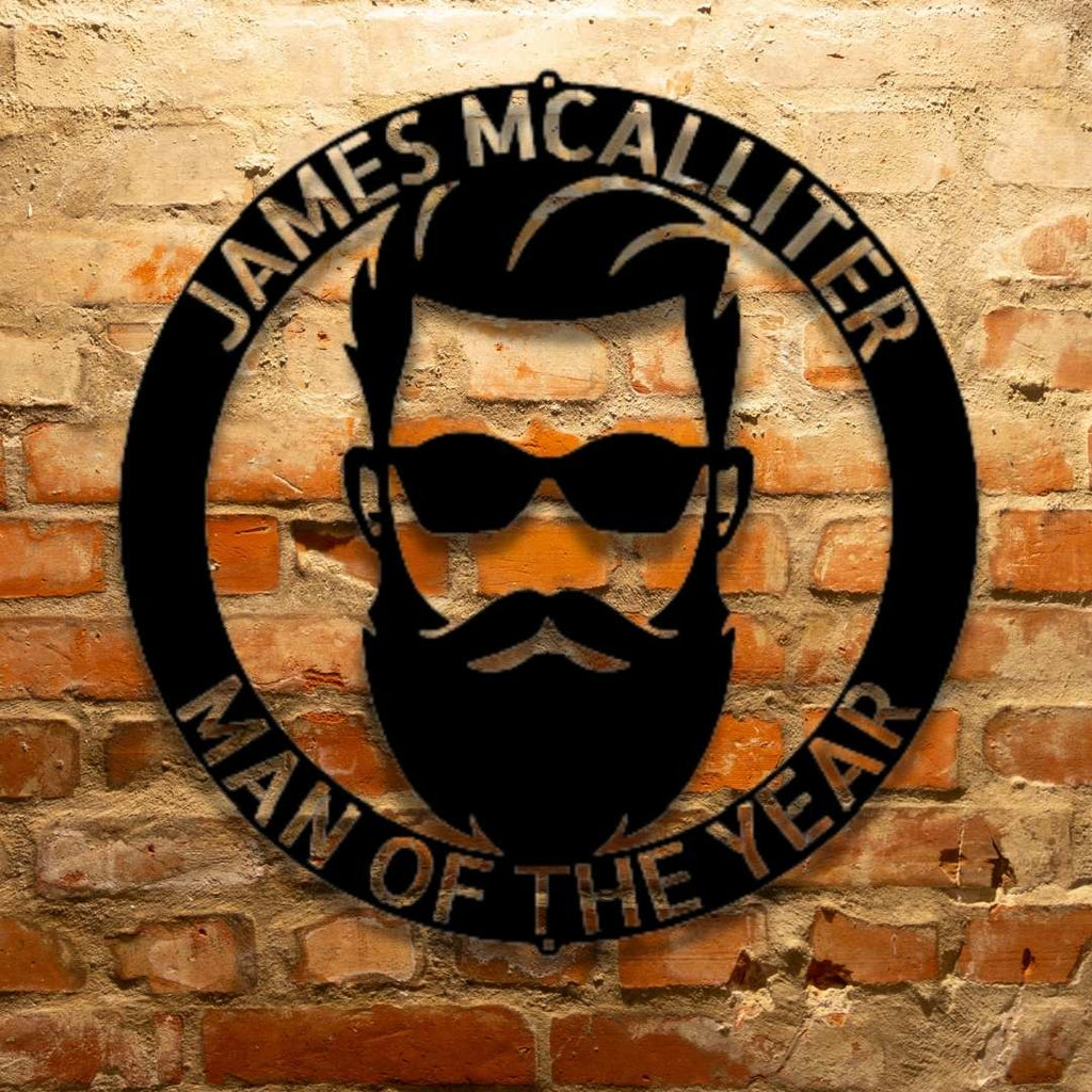 James McCallister creates unique, personalized manly monogram steel signs, perfect as metal wall art decor or custom handmade gifts.