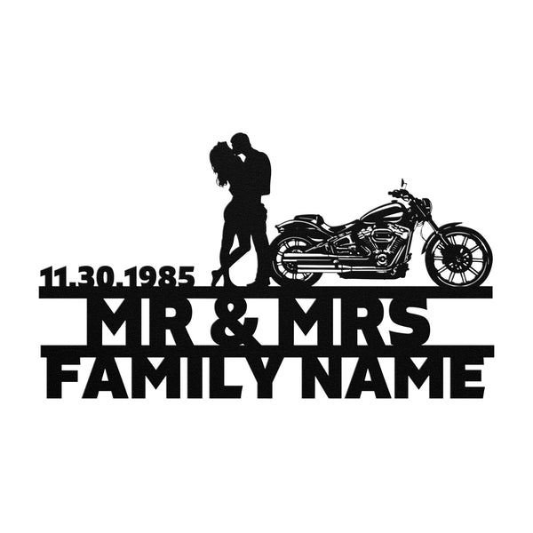 Mr&Mrs ANNIVERSARY Harley-Davidson couple Set 17 motorcycle sign - Unique Metal Art Gifts.