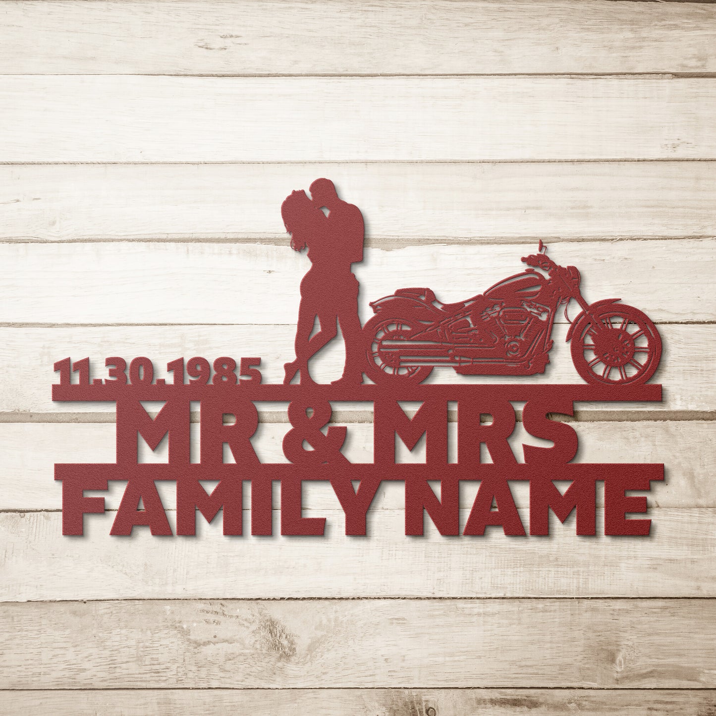 Mr&Mrs ANNIVERSARY Harley-Davidson couple Set 17 motorcycle sign - Unique Metal Art Gifts.