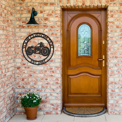 A wooden sign with a Mechanic Metal Wall Art, Personalized Garage Signs on it.