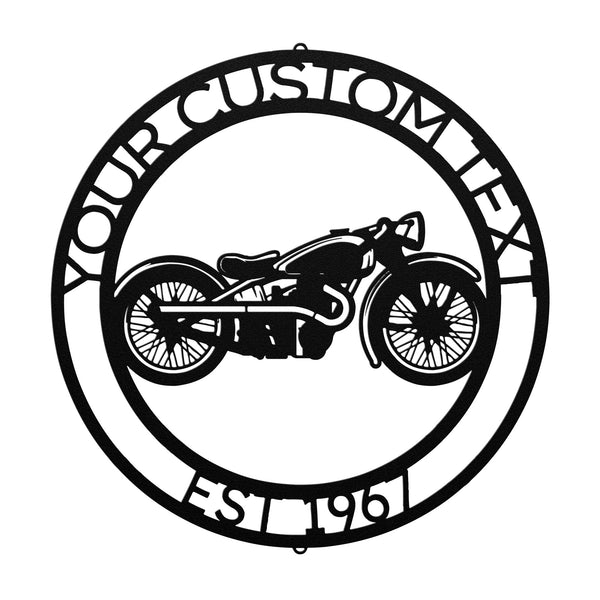 Personalized Metal Wall Art for Motorcycle Enthusiasts.