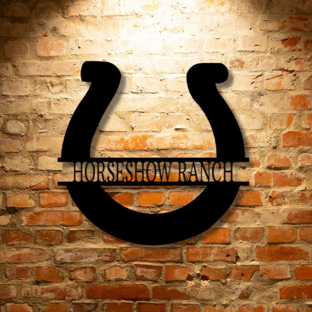 An Indianapolis Steel Monogram - Metal Sign sign on a brick wall.