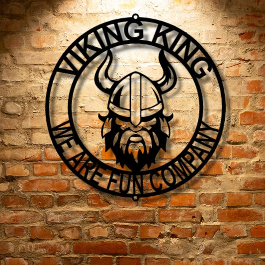 Viking Ring Monogram - Steel Sign logo displayed on a unique metal wall art decor.