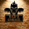 Rough Ride Monogram - Steel Sign on a brick wall, personalized garage sign.