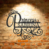 Princess Monogram - Personalized Steel Sign for durable outdoor metal wall art décor.