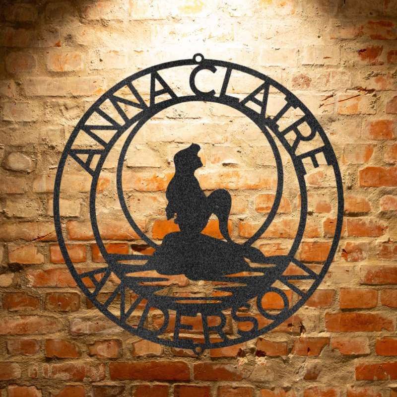 A unique and durable Metal Wall Art Decor featuring the name Anna Clare Anderson.