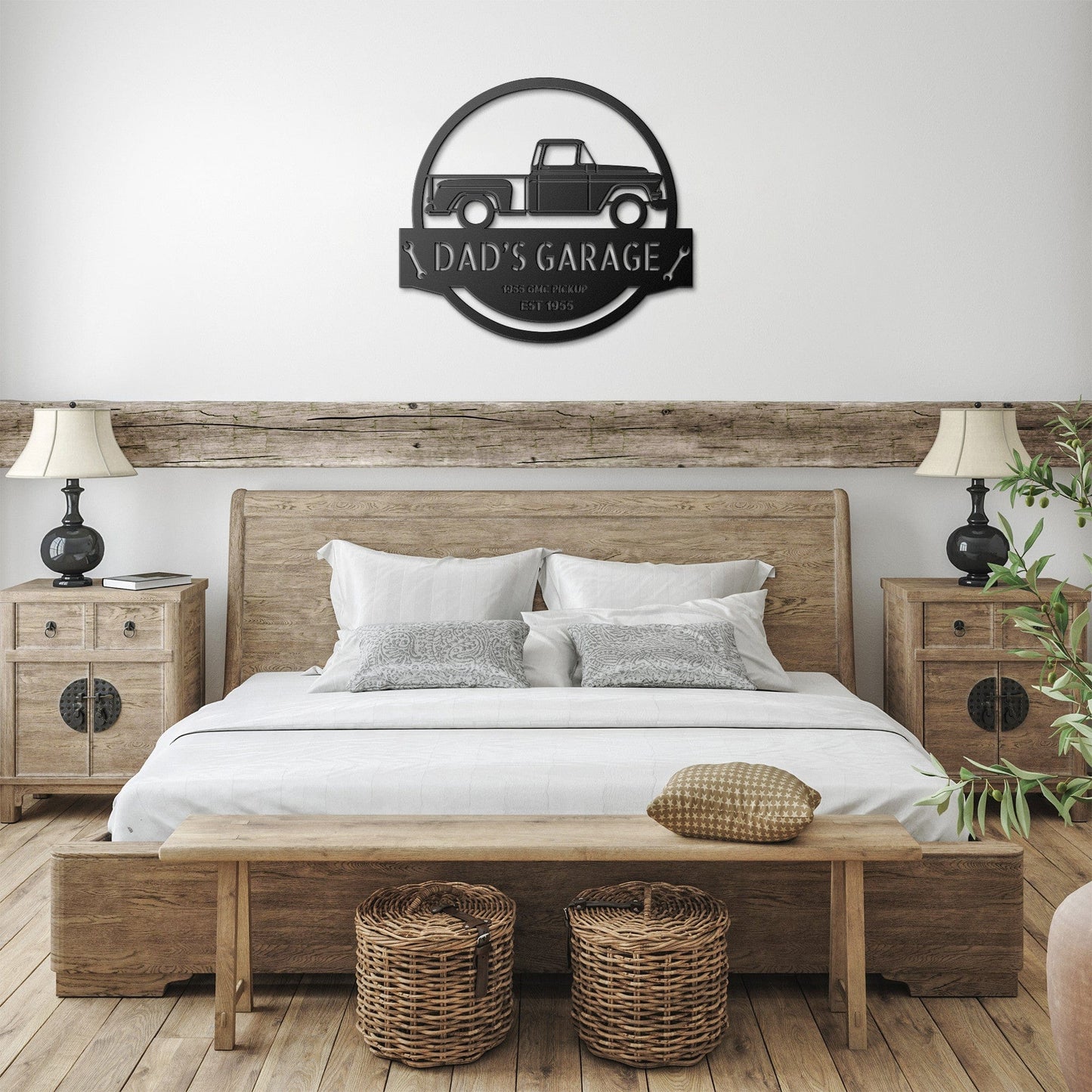Wall Art Black / 12 Inch 1955 GMC Pickup  Monogram Wall Art