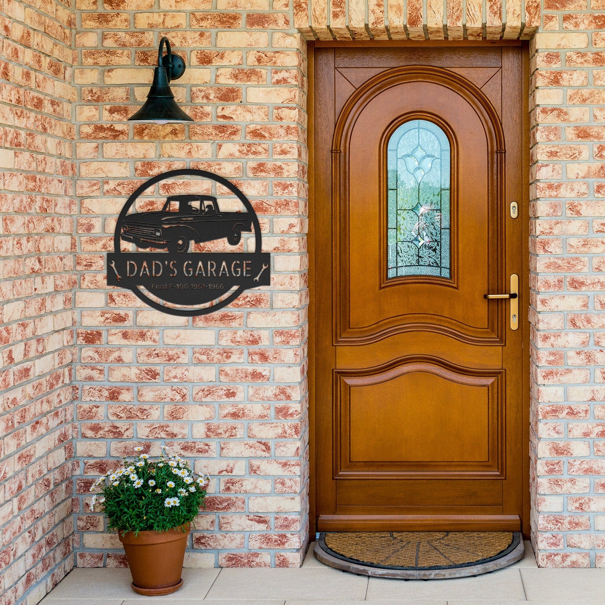 Wall Art CAR NAME SIGN - Customized Dad Car Ford F-100 1961-1966 Steel Monogram