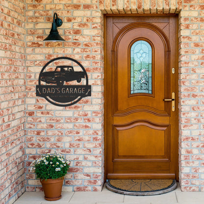 Wall Art CAR NAME SIGN - Customized Dad Car Ford F-100 1961-1966 Steel Monogram