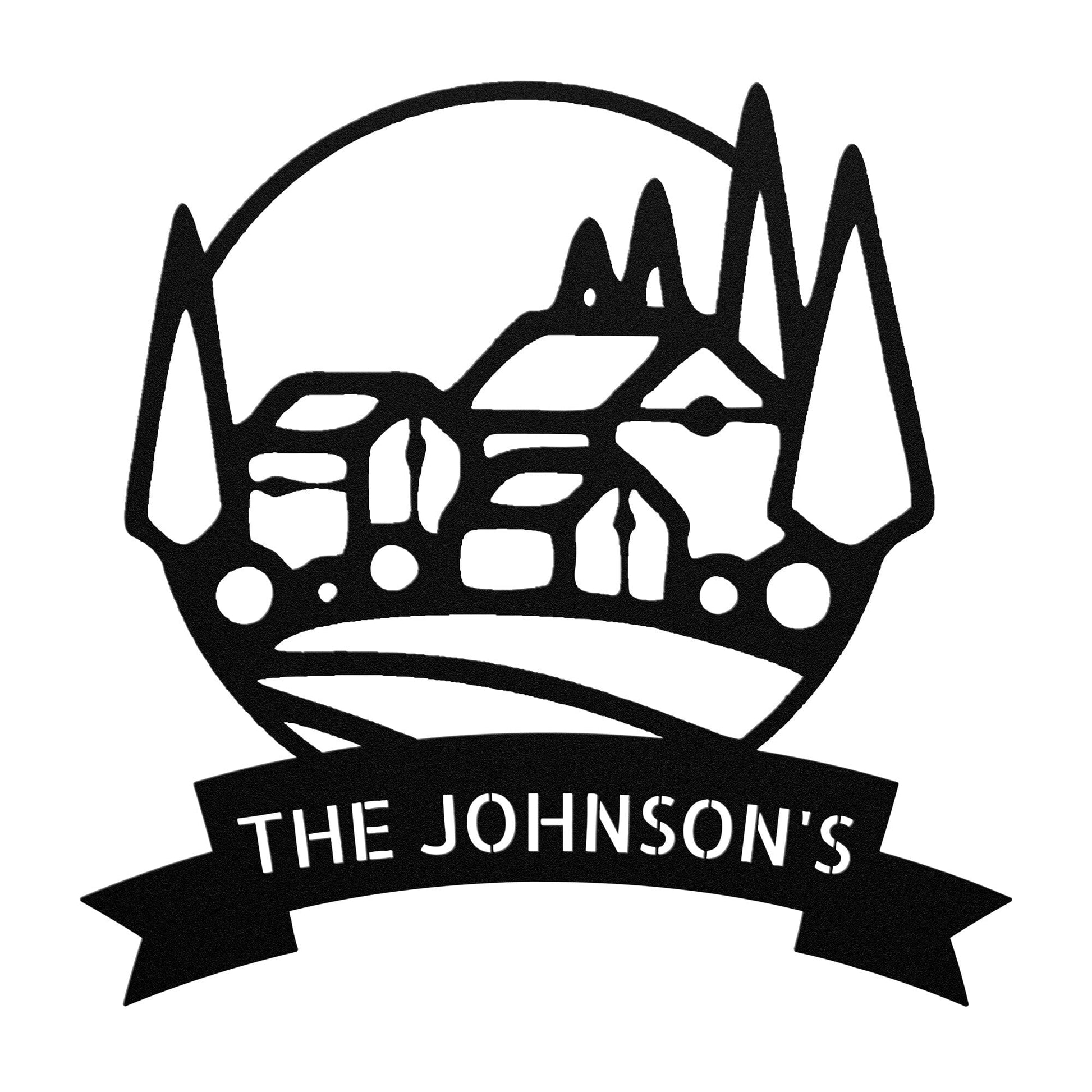 Wall Art CUSTOM FARM SIGN - Personalized Farmhouse Family Name Steel Monogram