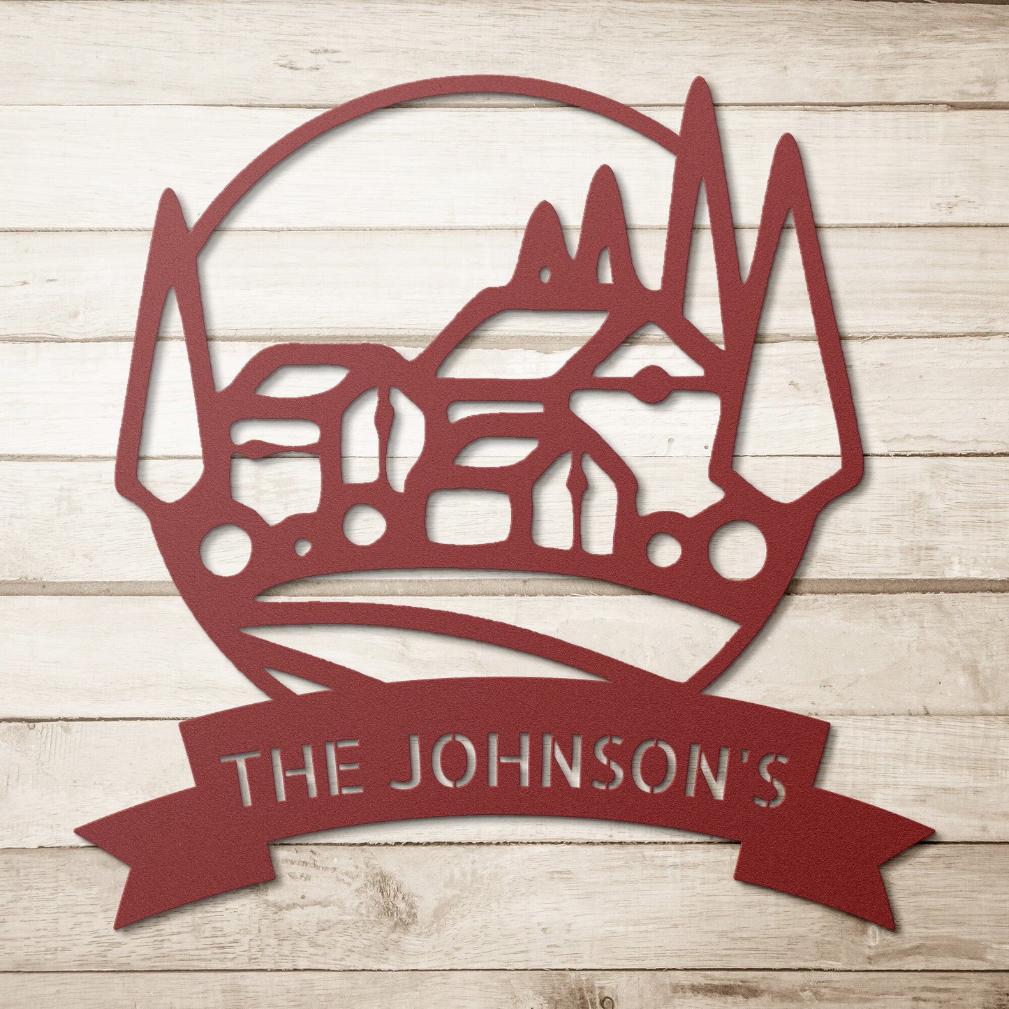 Wall Art CUSTOM FARM SIGN - Personalized Farmhouse Family Name Steel Monogram