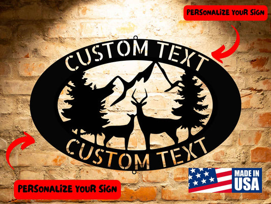 Wall Art Metal Art Sign Welcome deer- Handcrafted Home Decor for Nature Lovers