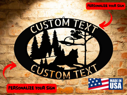 Wall Art Metal Art Sign Welcome Wolf - Handcrafted Home Decor for Nature Lovers