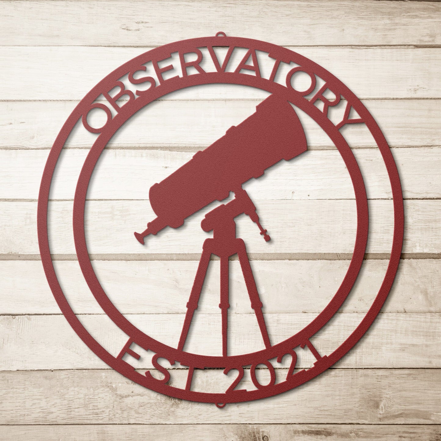 Wall Art OBSERVATORY SIGN - Personalize Observatory Established Date Steel Sign