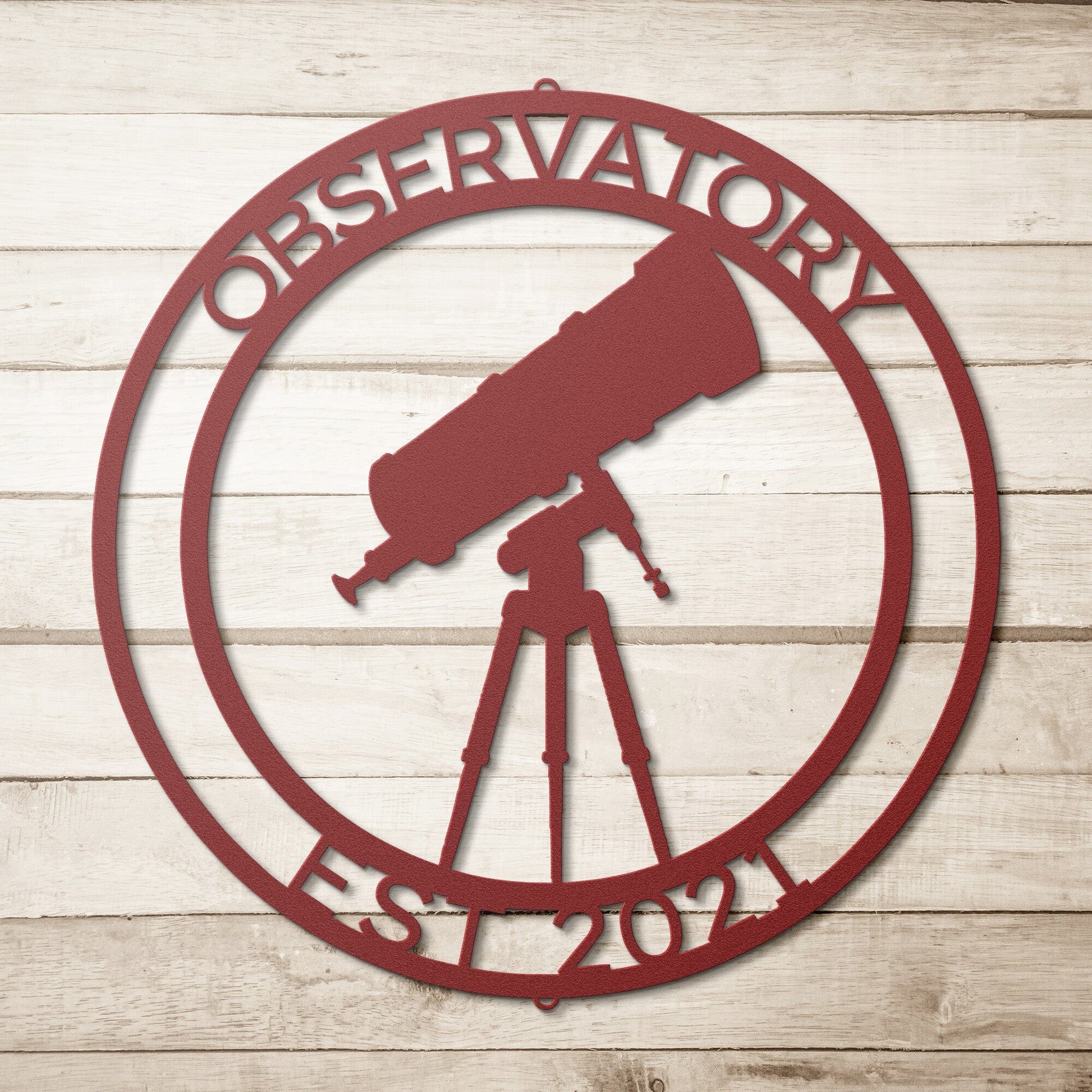 Wall Art OBSERVATORY SIGN - Personalize Observatory Established Date Steel Sign
