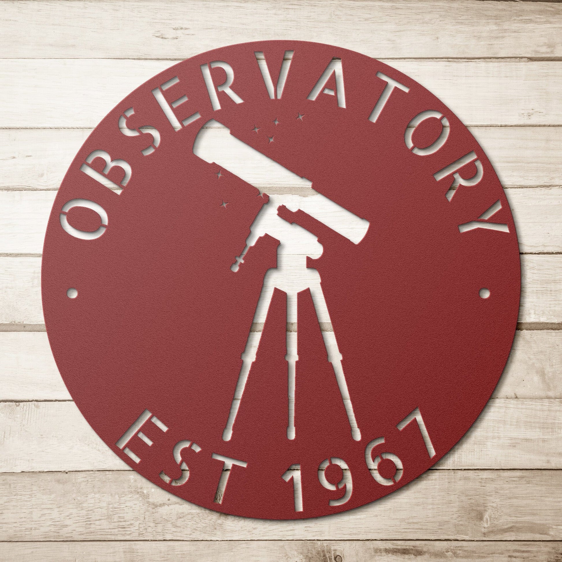 Wall Art OBSERVATORY SIGN - Personalized Observatory Family Name Steel Sign