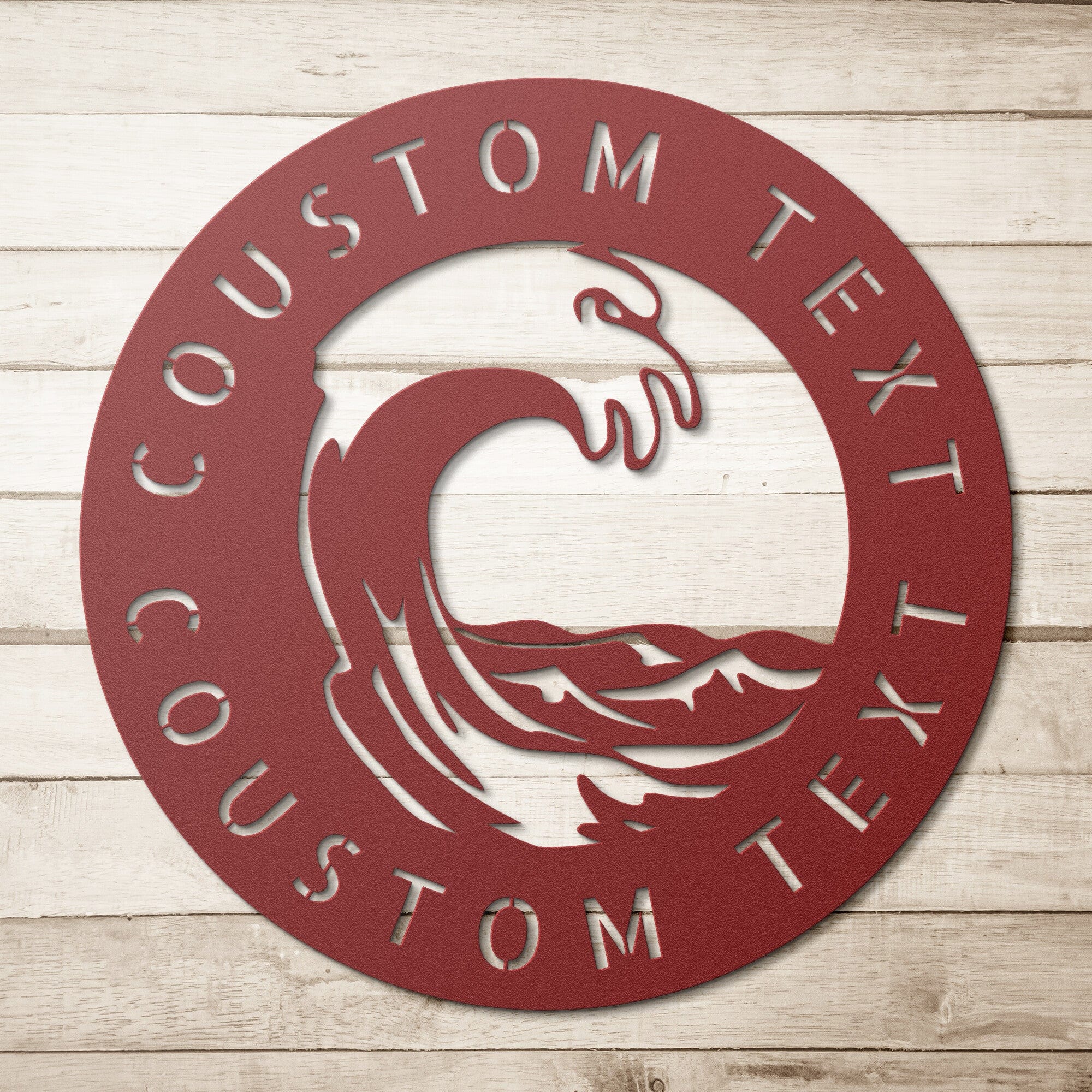 PERSONALIZED WAVE SIGN - Ocean Wave Monogram Steel Sign Surfers Gift ...