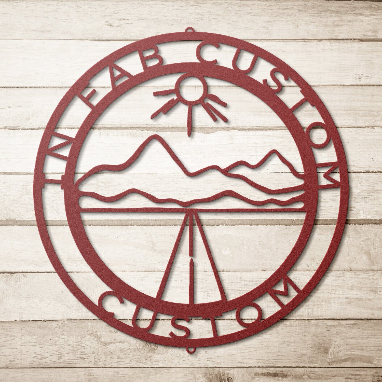 Wall Art SUNSET MOUNTAIN SIGN - Customized Sunset Mountain Steel Monogram Sign