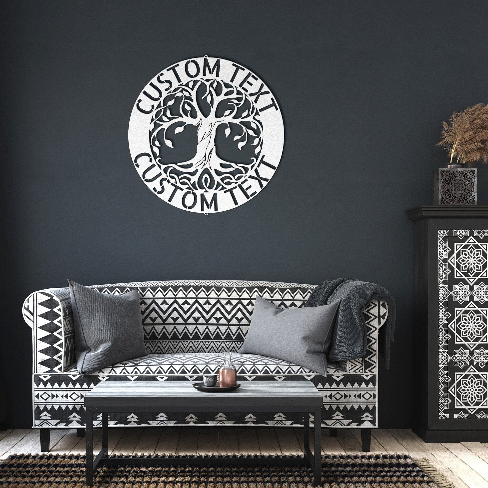 Wall Art White / 12 Inch TREE OF LIFE SIGN - Customize Tree of Life Family Name Sign Home Décor