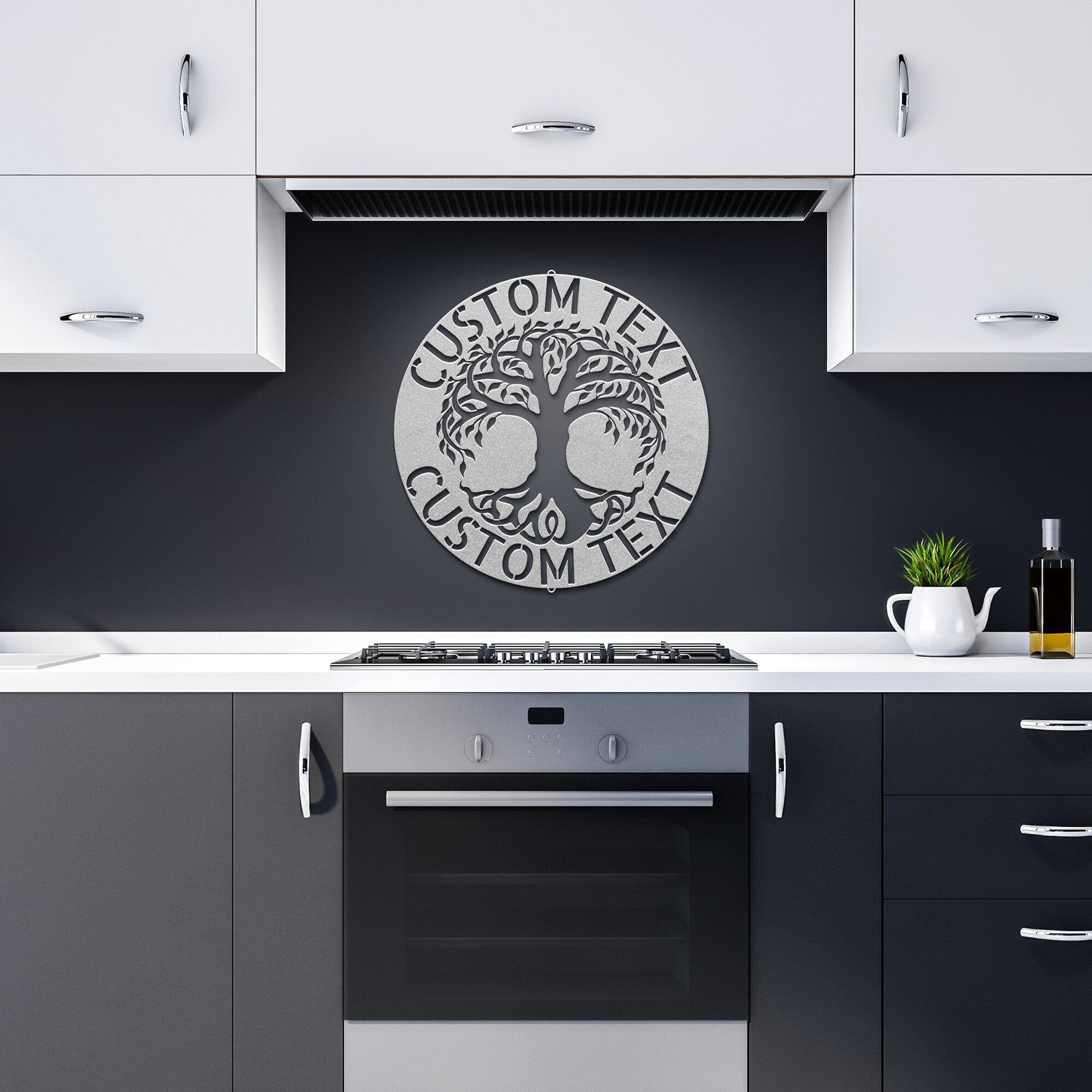 Wall Art Silver / 12 Inch TREE OF LIFE SIGN - Customized Family Name Tree of Life Wall Art Décor